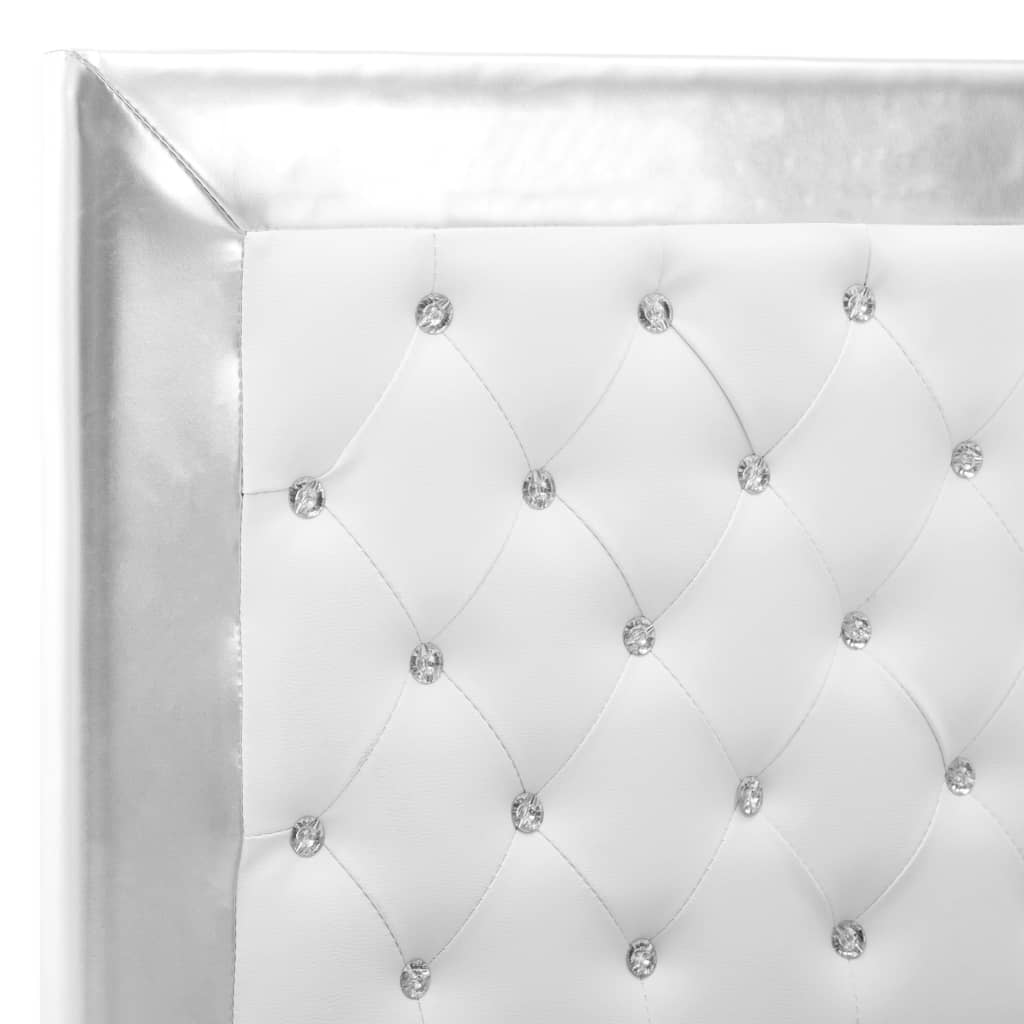 Bettgestell Weiß Kunstleder 90 x 200 cm