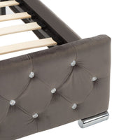 Thumbnail for Bettgestell Grau Samt 100x200 cm