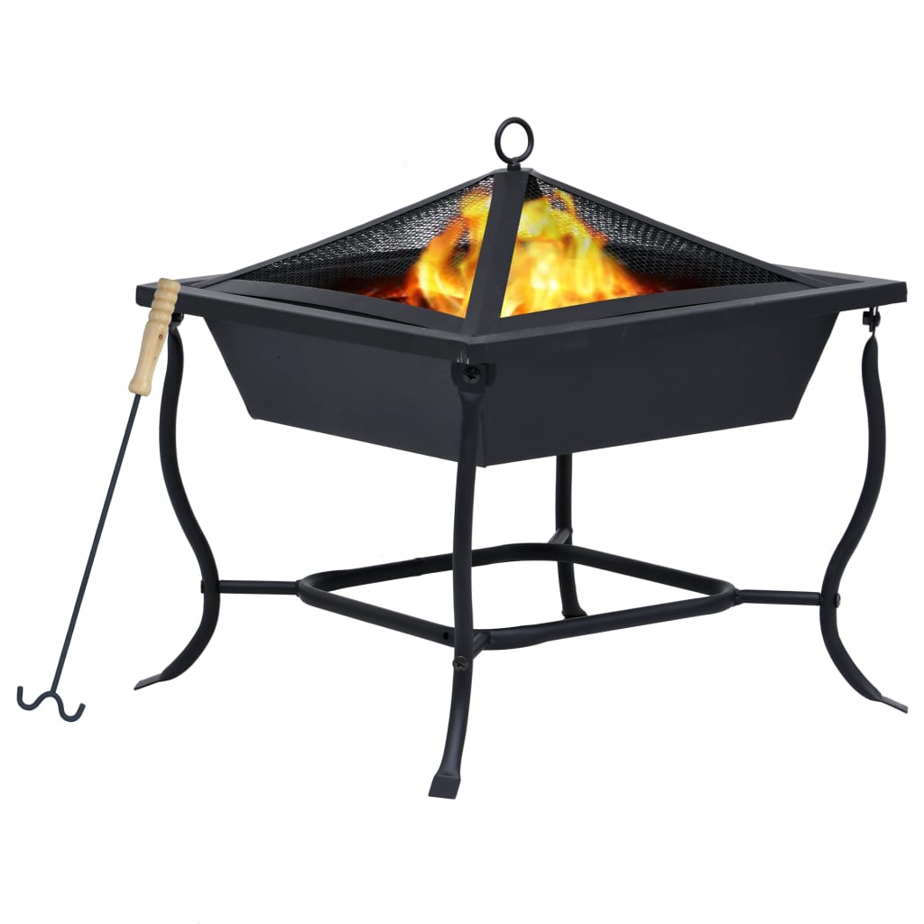 Feuerstelle Schwarz 45x45x45 cm Stahl