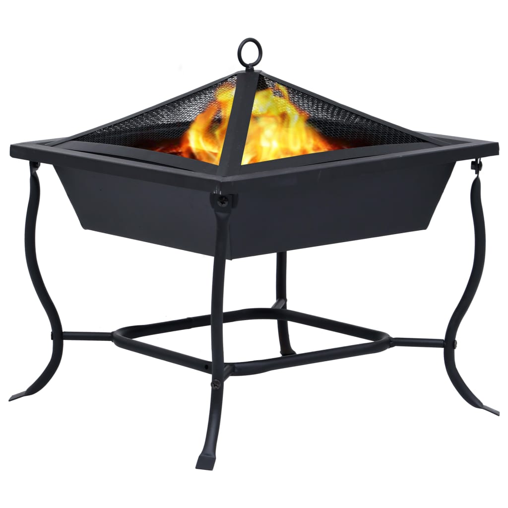 Feuerstelle Schwarz 45x45x45 cm Stahl