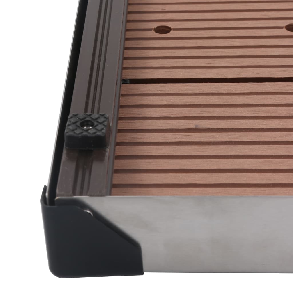 Garten-Duschwanne WPC Edelstahl 80 x 62 cm Braun