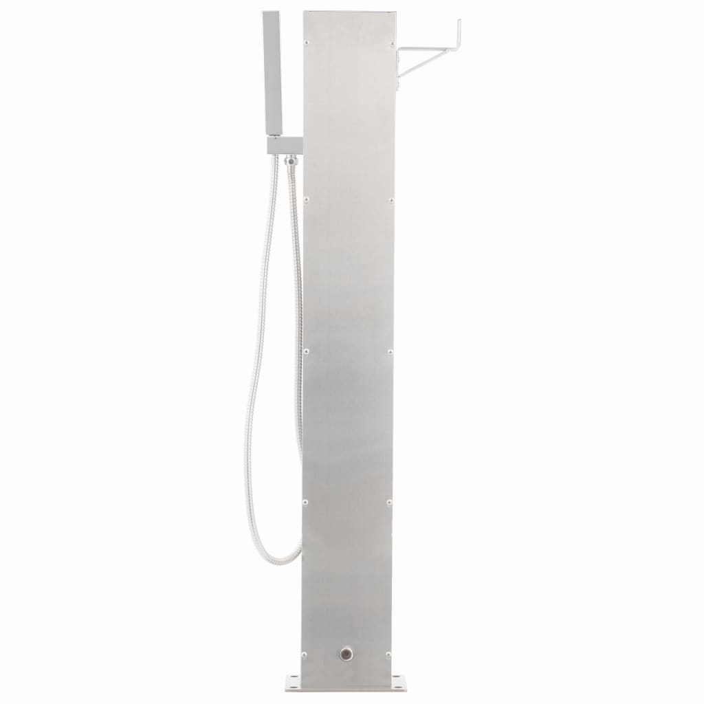 Gartendusche mit Wasserhahn 110 cm Edelstahl