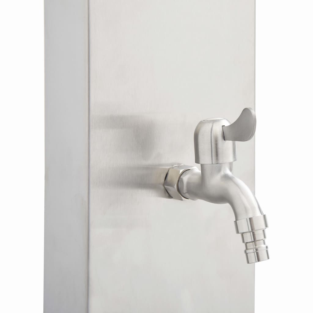 Gartendusche mit Wasserhahn 110 cm Edelstahl