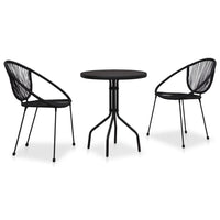 Thumbnail for 3-tlg. Bistro-Set PVC Rattan Schwarz