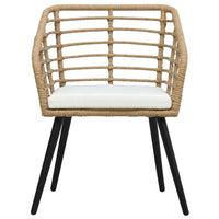 Thumbnail for Gartenstühle 2 Stk. mit Auflagen Poly Rattan Eiche