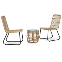 Thumbnail for 3-tlg. Bistro-Set Poly Rattan Eiche