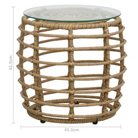 Thumbnail for 3-tlg. Bistro-Set Poly Rattan Eiche