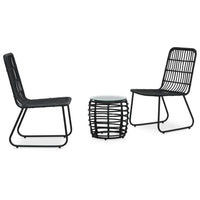 Thumbnail for 3-tlg. Bistro-Set Poly Rattan Schwarz