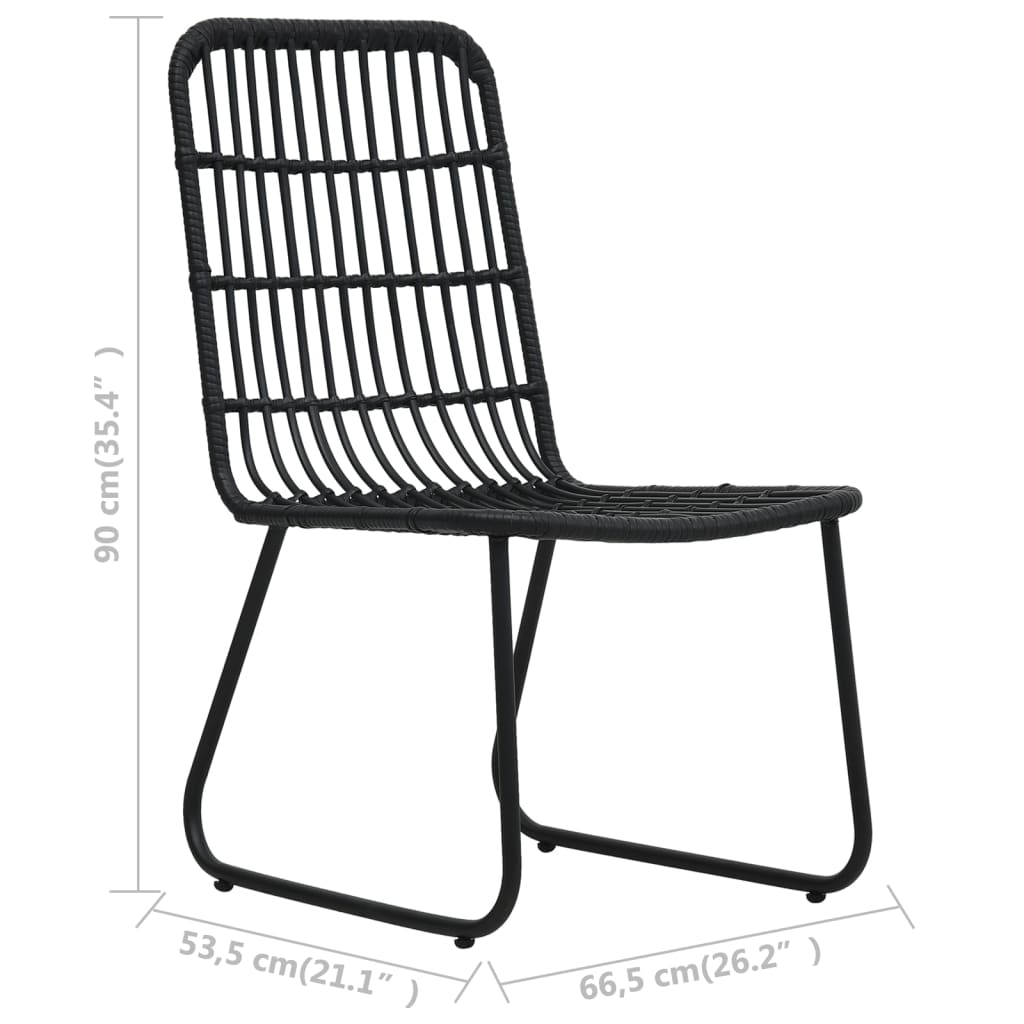 3-tlg. Bistro-Set Poly Rattan Schwarz