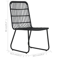 Thumbnail for 3-tlg. Bistro-Set Poly Rattan Schwarz