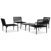 Thumbnail for 5-tlg. Garten-Lounge-Set mit Auflagen Schwarz PVC
