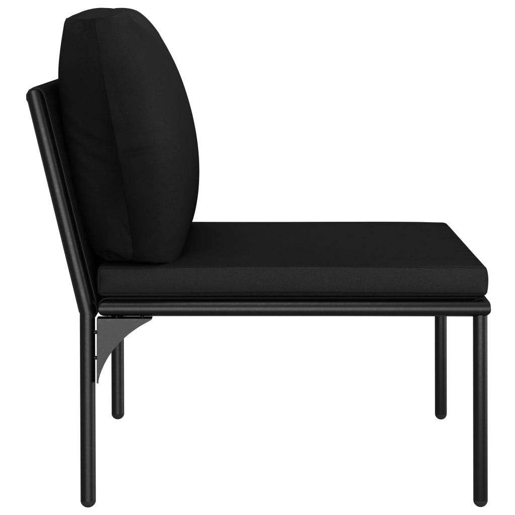 5-tlg. Garten-Lounge-Set mit Auflagen Schwarz PVC