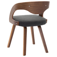 Thumbnail for Esszimmerstühle 4 Stk. Dunkelgrau Bugholz und Stoff