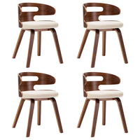 Thumbnail for Esszimmerstühle 4 Stk. Creme Bugholz und Kunstleder