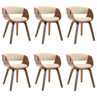 Thumbnail for Esszimmerstühle 6 Stk. Creme Bugholz und Kunstleder