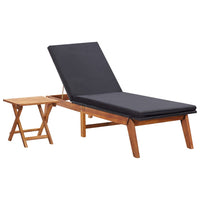 Thumbnail for Sonnenliege mit Tisch Poly Rattan und Massivholz Akazie