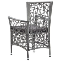 Thumbnail for 9-tlg. Garten-Essgruppe Poly Rattan Grau