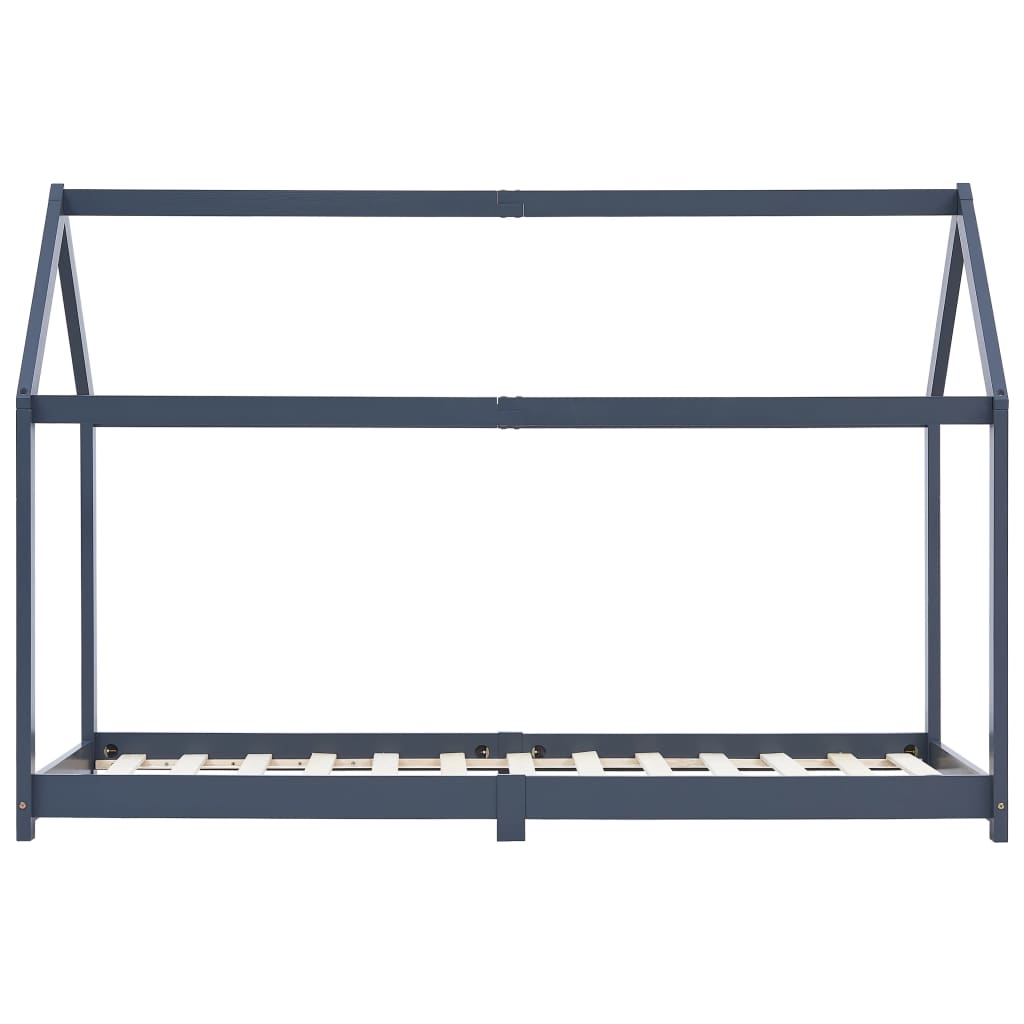 Kinder-Bettgestell Grau Massivholz Kiefer 90 x 200 cm