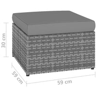 Thumbnail for Gartensessel mit Hocker Poly Rattan Anthrazit
