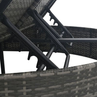 Thumbnail for Doppel-Sonnenliege mit Kissen Poly Rattan Grau