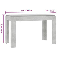 Thumbnail for Esstisch Betongrau 120x60x76 cm Holzwerkstoff