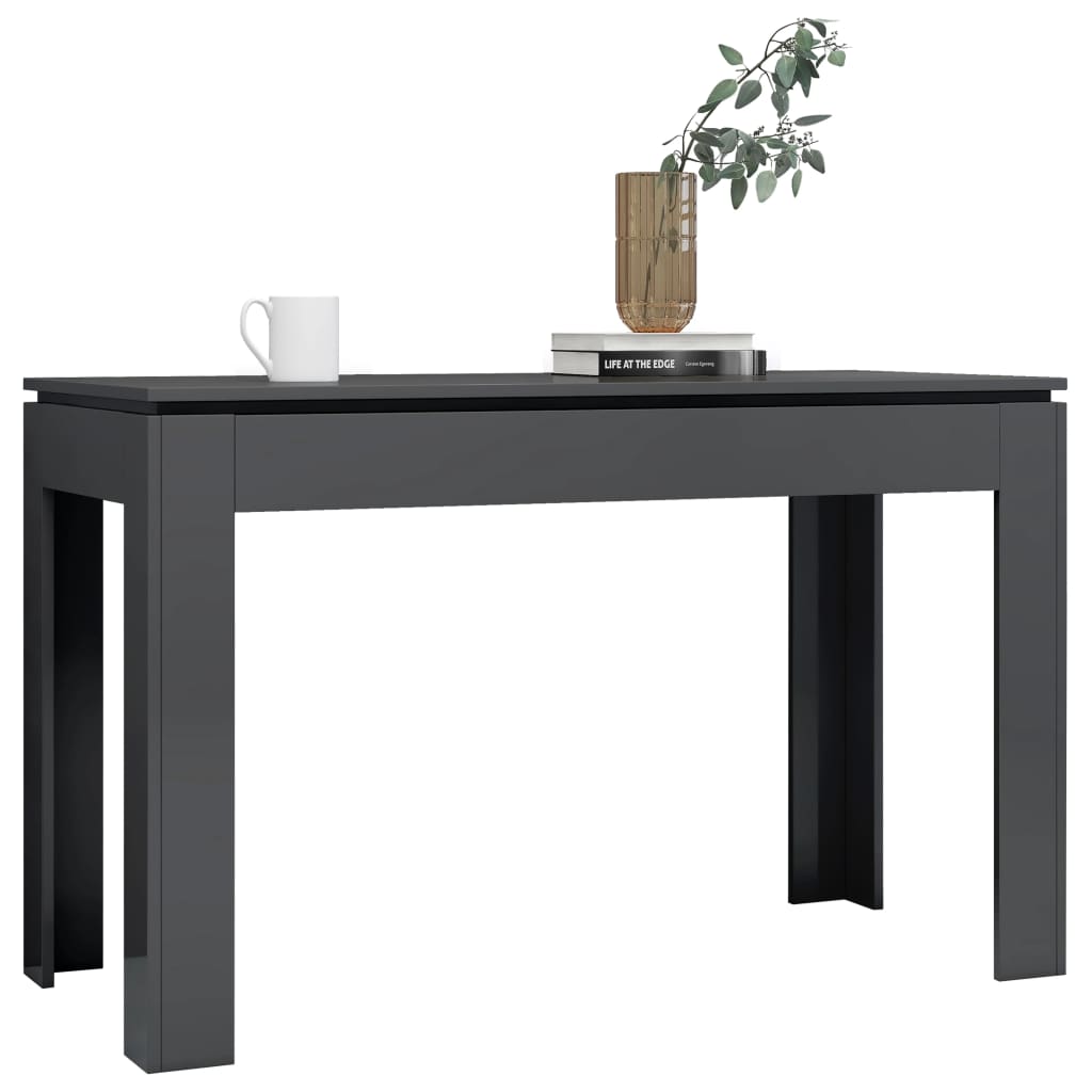 Esstisch Hochglanz-Grau 120x60x76 cm Holzwerkstoff