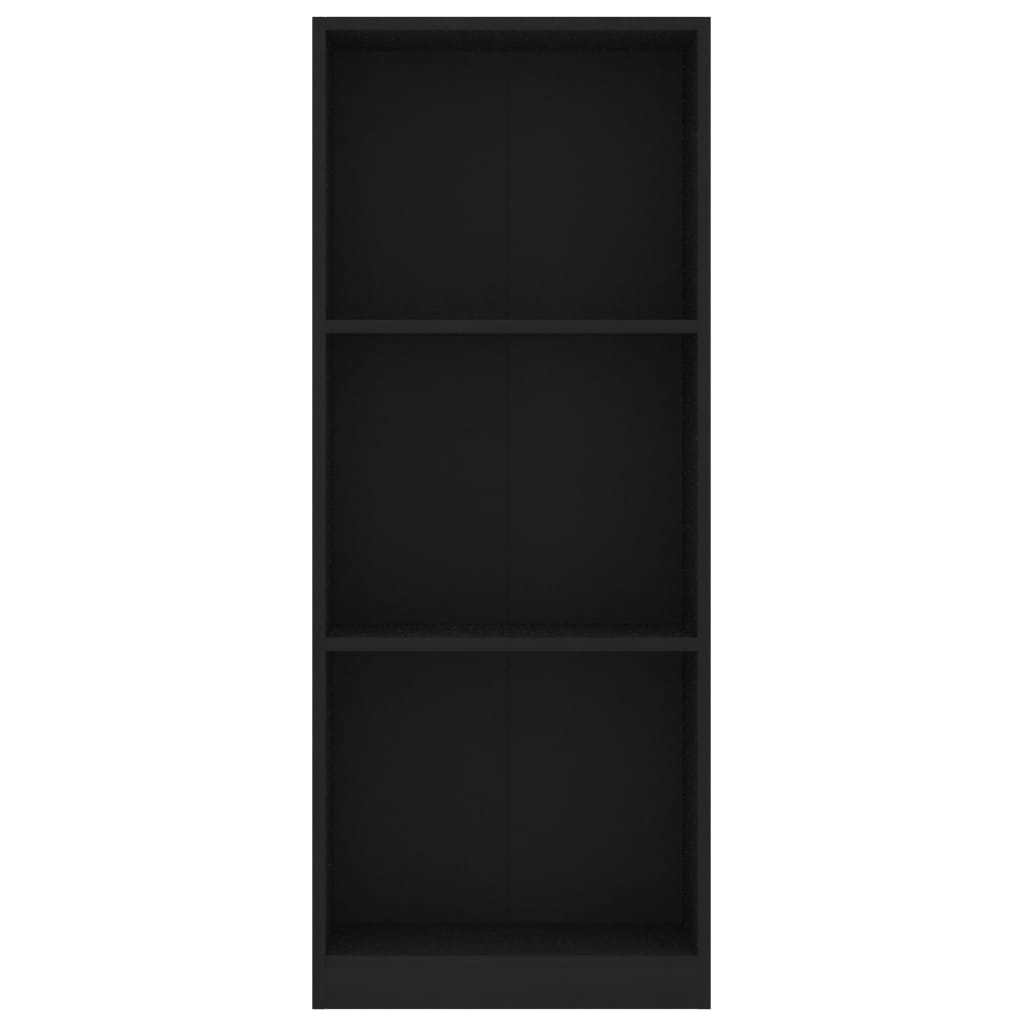 Bücherregal 3 Fächer Schwarz 40x24x108 cm Holzwerkstoff