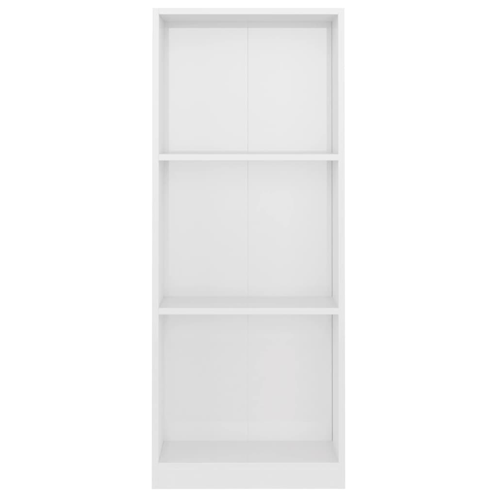 Bücherregal 3 Fächer Hochglanz-Weiß 40x24x108 cm Holzwerkstoff