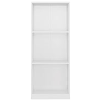 Thumbnail for Bücherregal 3 Fächer Hochglanz-Weiß 40x24x108 cm Holzwerkstoff