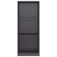 Thumbnail for Bücherregal 3 Fächer Hochglanz-Grau 40x24x108 cm Holzwerkstoff