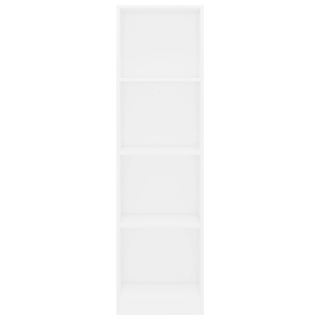 Bücherregal 4 Fächer Weiß 40x24x142 cm Holzwerkstoff