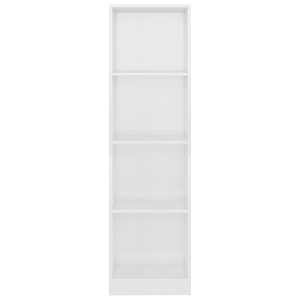 Bücherregal 4 Fächer Hochglanz-Weiß 40x24x142 cm Holzwerkstoff