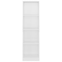 Thumbnail for Bücherregal 4 Fächer Hochglanz-Weiß 40x24x142 cm Holzwerkstoff