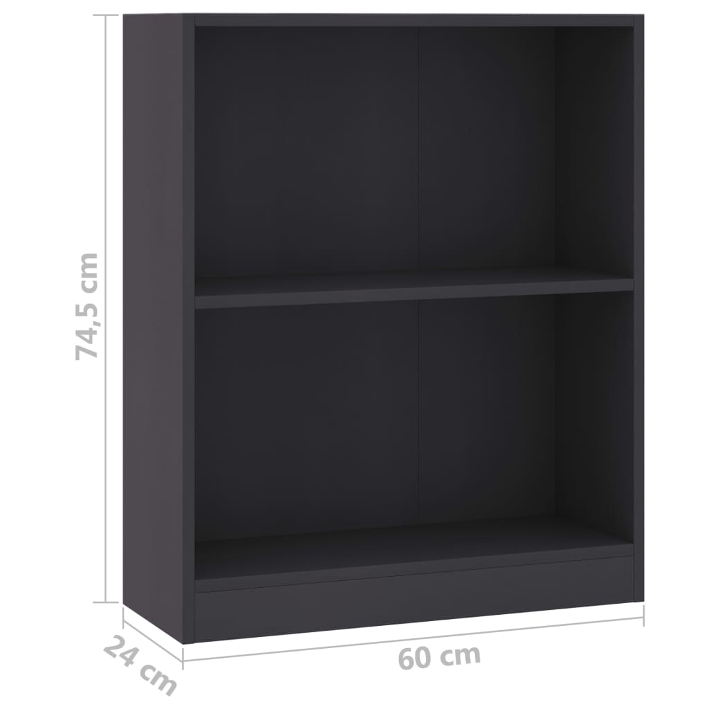 Bücherregal Grau 60x24x74,5 cm Holzwerkstoff
