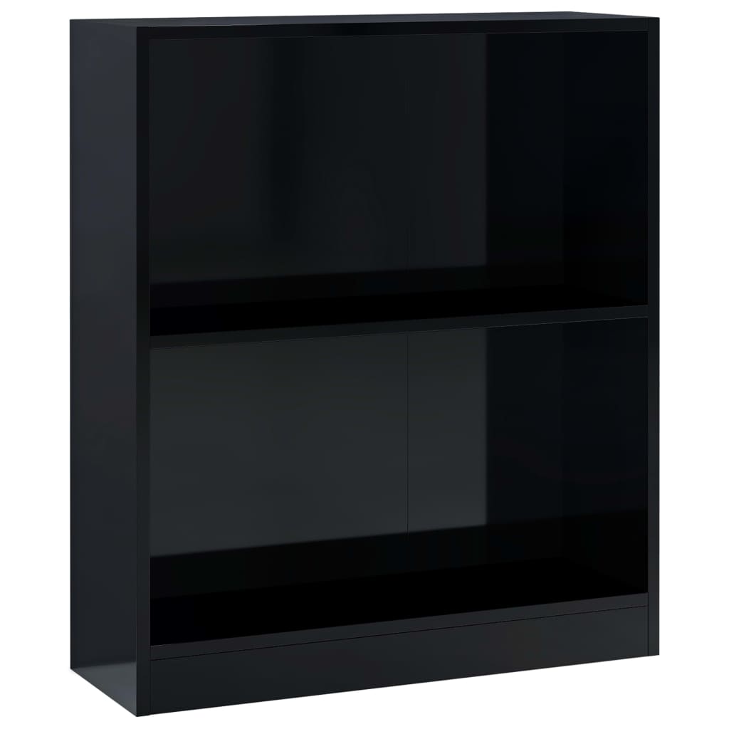 Bücherregal Hochglanz-Schwarz 60x24x74,5 cm Holzwerkstoff