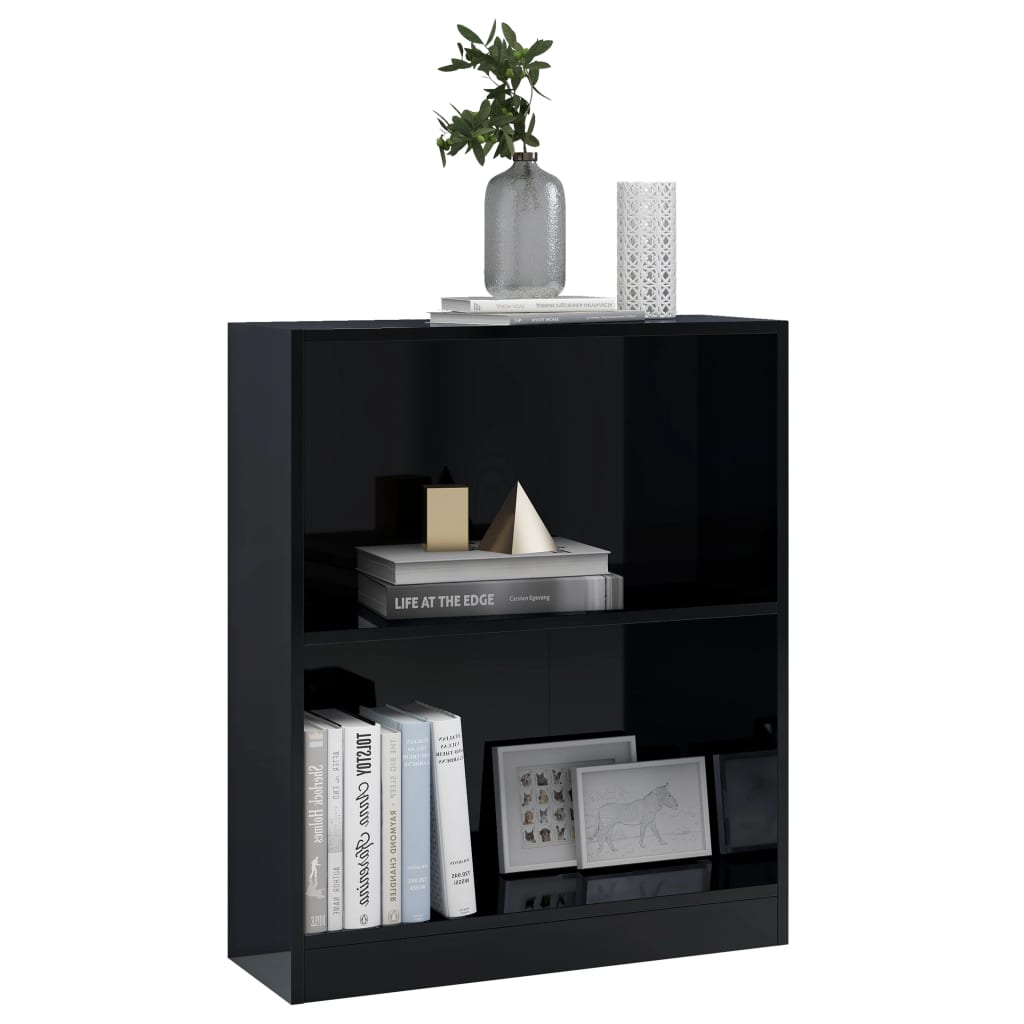 Bücherregal Hochglanz-Schwarz 60x24x74,5 cm Holzwerkstoff