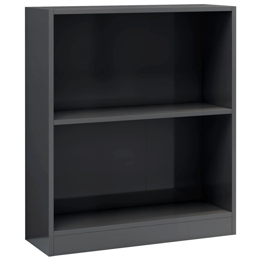 Bücherregal Hochglanz-Grau 60x24x74,5 cm Holzwerkstoff