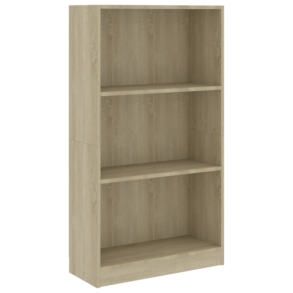 Bücherregal 3 Fächer Sonoma-Eiche 60x24x109 cm Holzwerkstoff