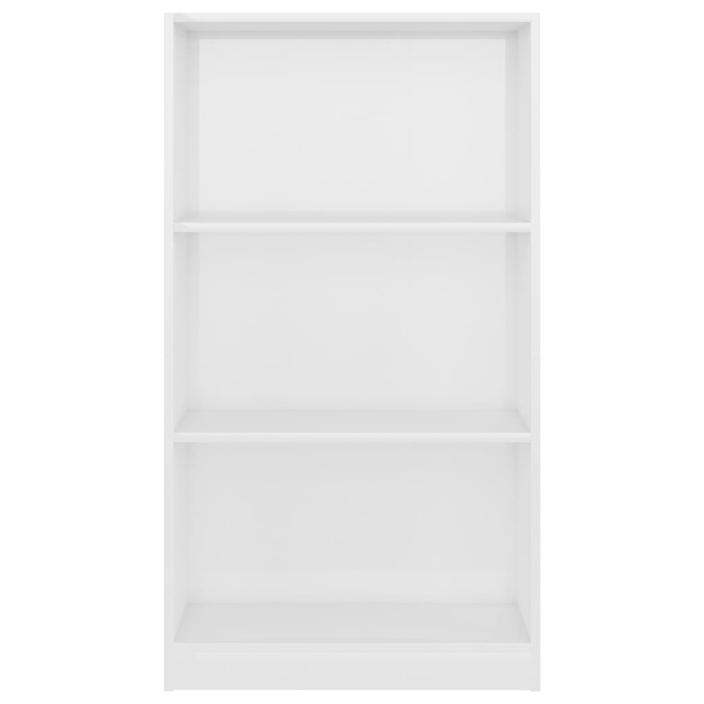 Bücherregal 3 Fächer Hochglanz-Weiß 60x24x109 cm Holzwerkstoff