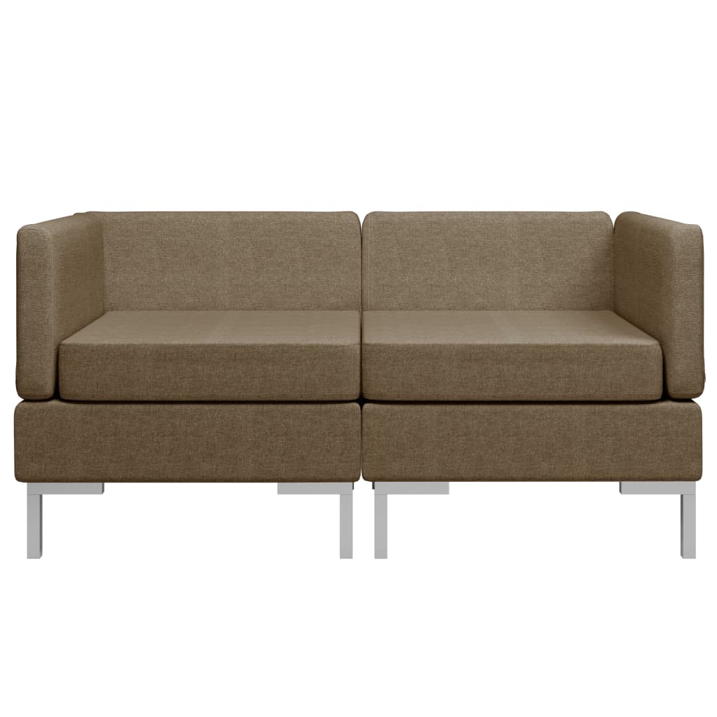 Modular-Ecksofas 2 Stk. mit Auflagen Stoff Braun
