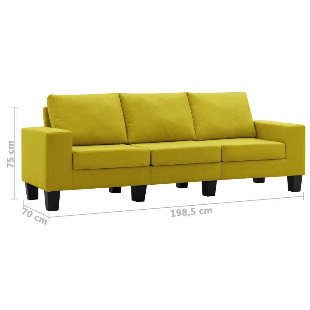 3-Sitzer-Sofa Gelb Stoff