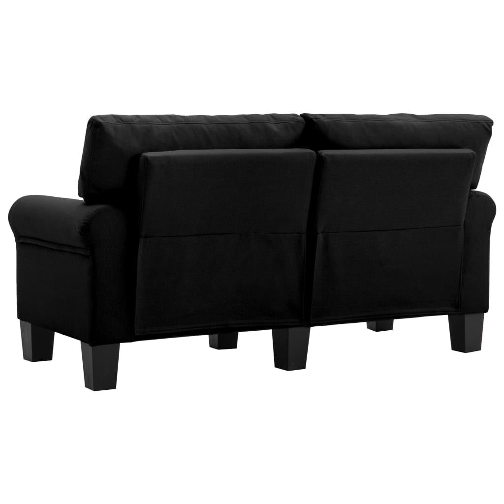 2-Sitzer-Sofa Schwarz Stoff