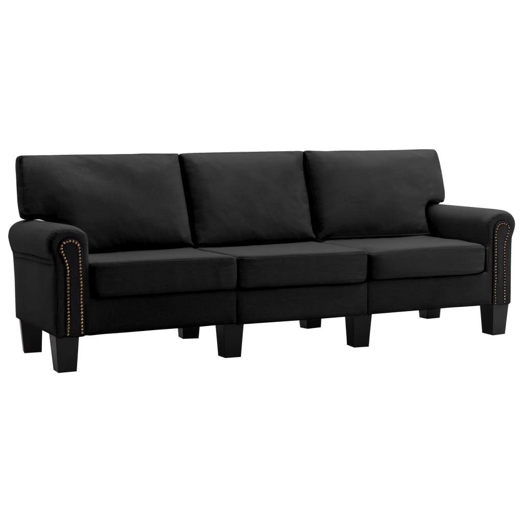 3-Sitzer-Sofa Schwarz Stoff