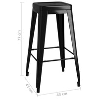 Thumbnail for Barhocker Stapelbar 2 Stk. Schwarz Metall