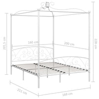 Thumbnail for Himmelbett-Gestell Weiß Metall 160 x 200 cm