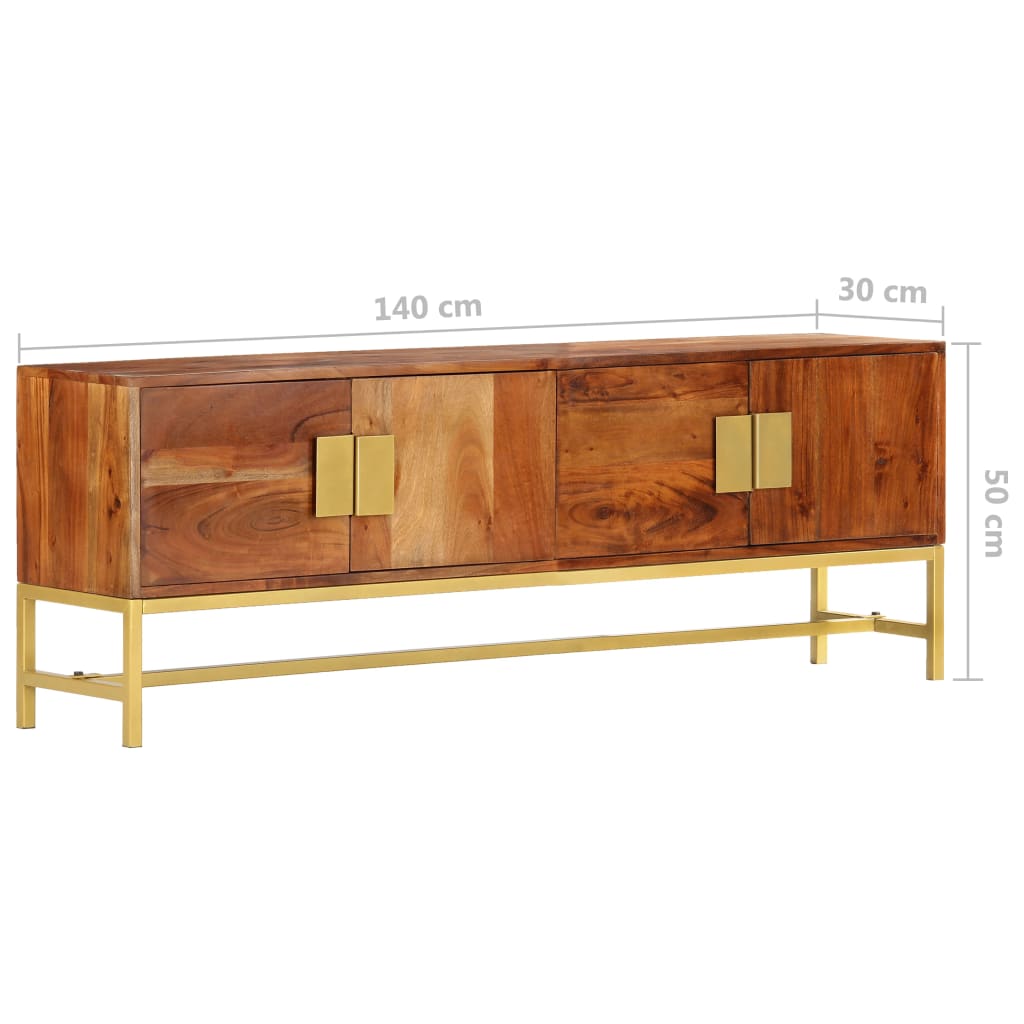 TV-Schrank 140×30×50 cm Massivholz Akazie