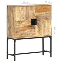 Thumbnail for Highboard 80 x 30 x 100 cm Massivholz Mango