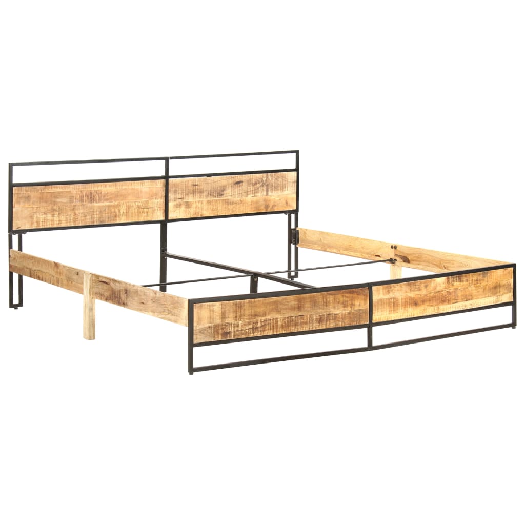 Massivholzbett Raues Mangoholz 200x200 cm