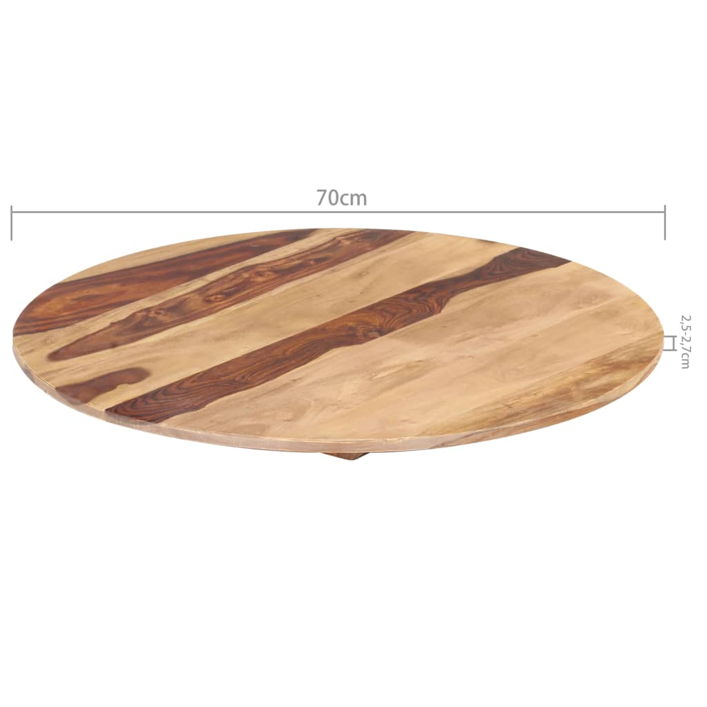 Tischplatte Massivholz Palisander Rund 25-27 mm 70 cm