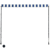 Thumbnail for Einziehbare Markise mit LED 150×150 cm Blau und Weiß
